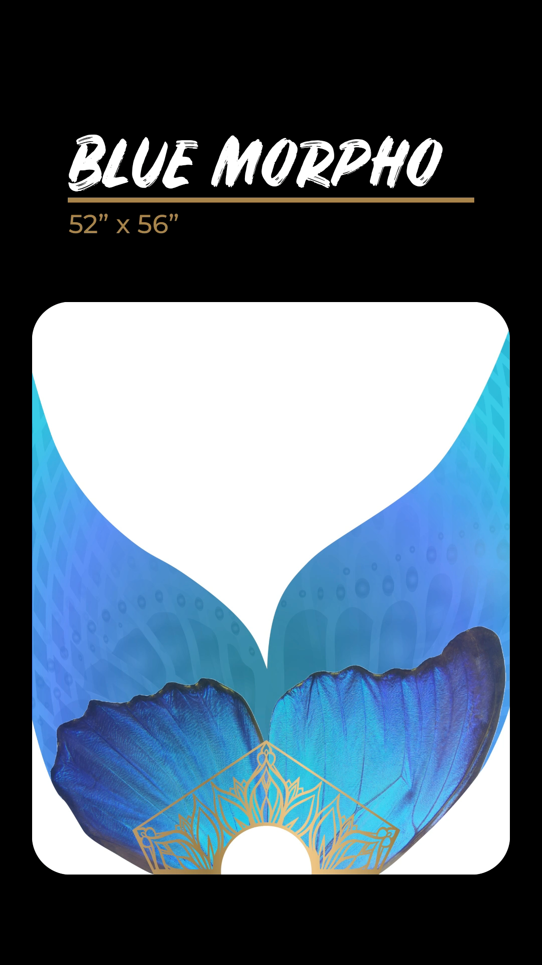 Blue Morpho 🦋 - Lux Silk Fan Set 52" x 56"