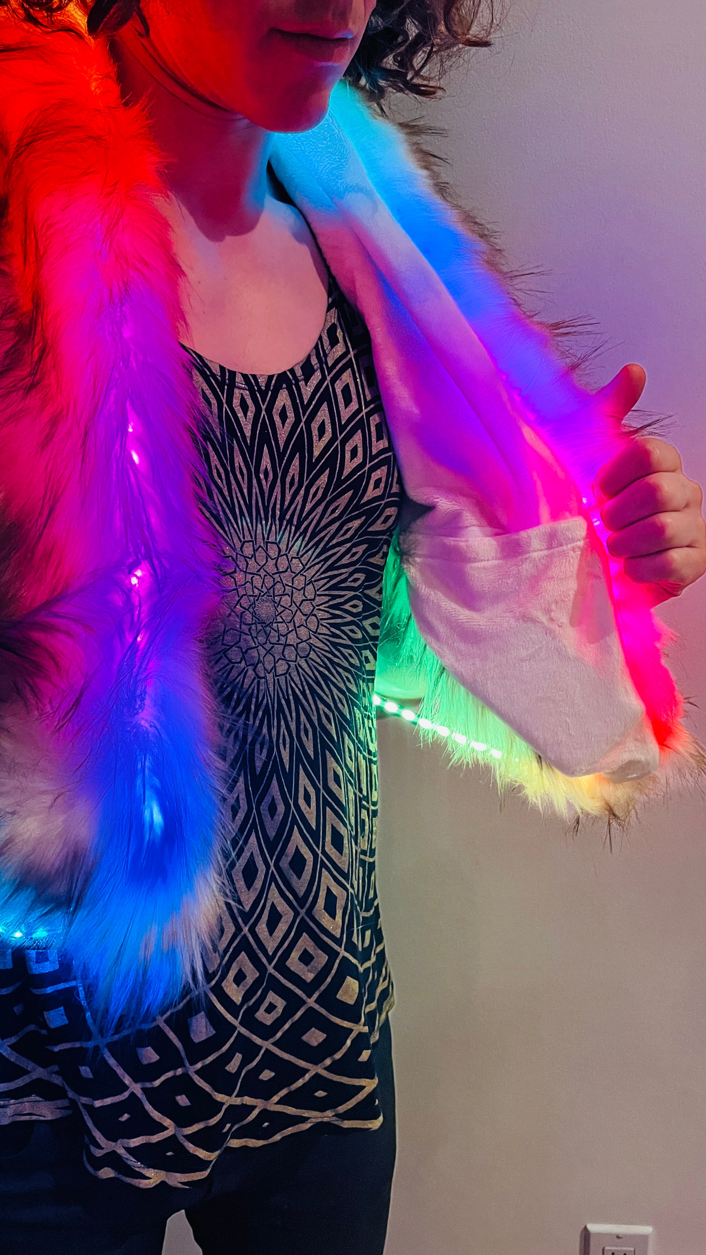 LED Faux Fur Collar / Vest