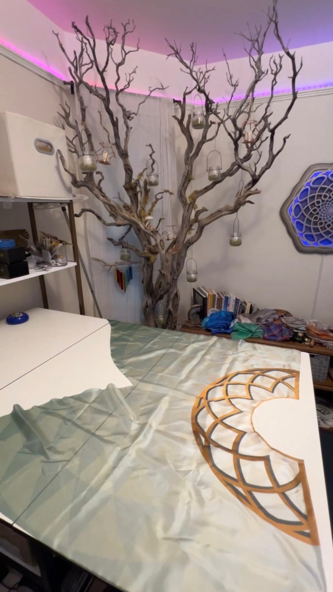 Geo Torus - Apiana White Sage - Silk Veil Fans