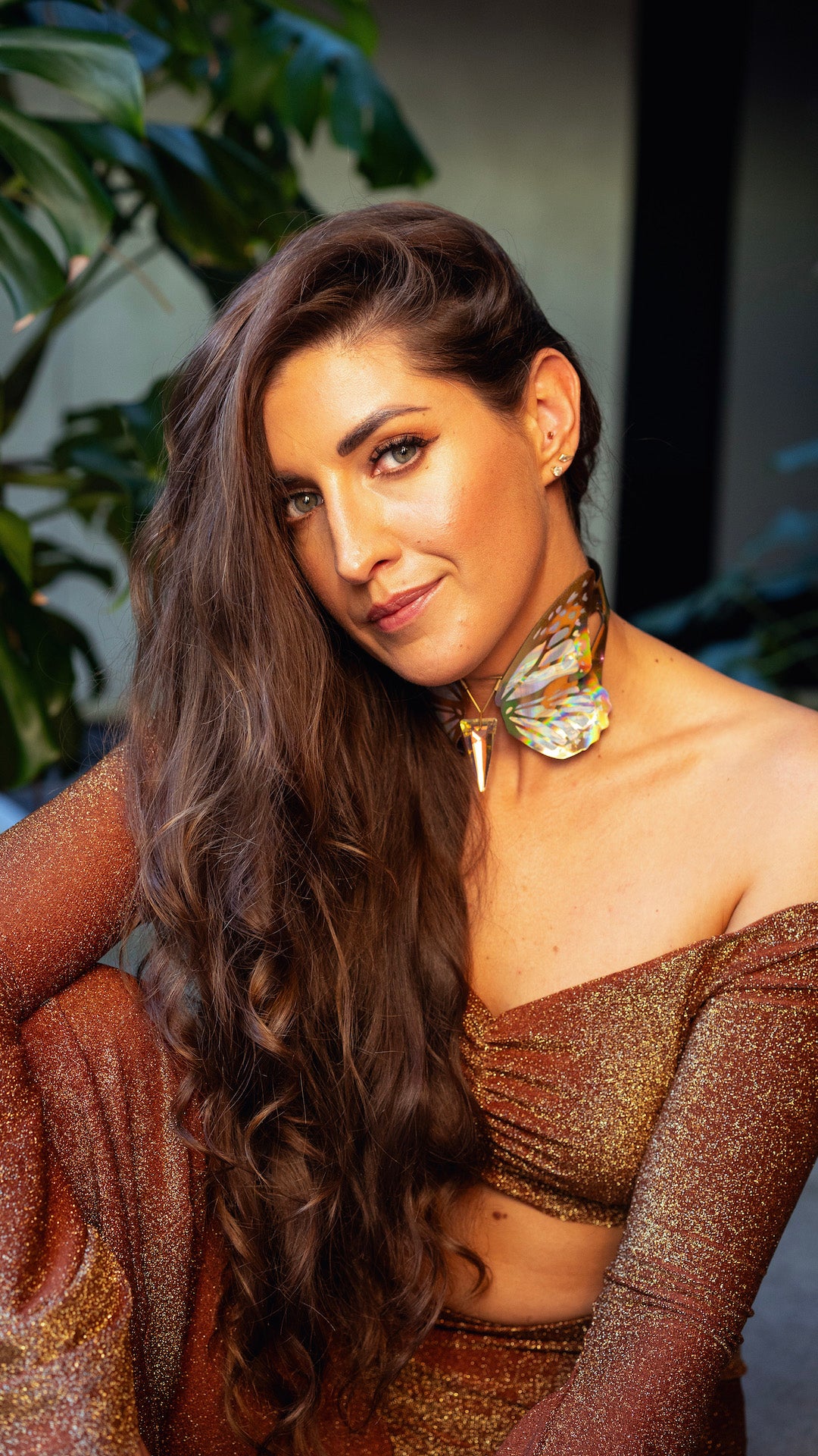 METAMORPH BUTTERFLY CHOKER  - Holographic Gold / Silver