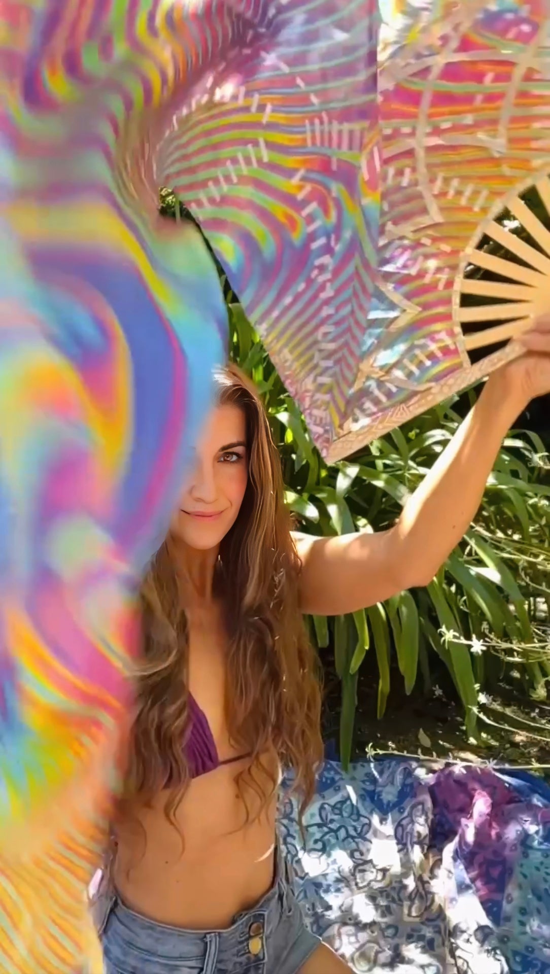 Neon Wave - Silk Veil Fans