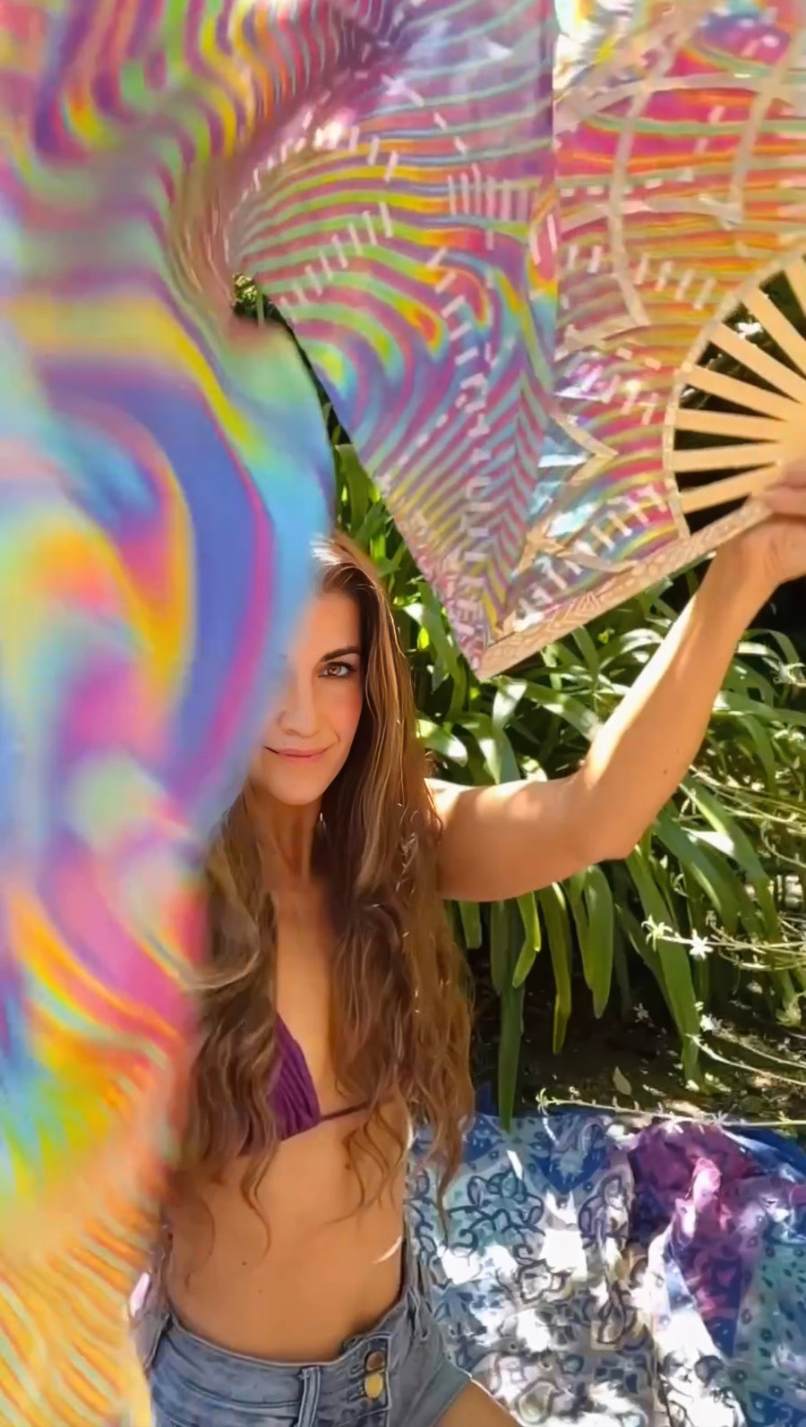 Neon Wave - Silk Veil Fans