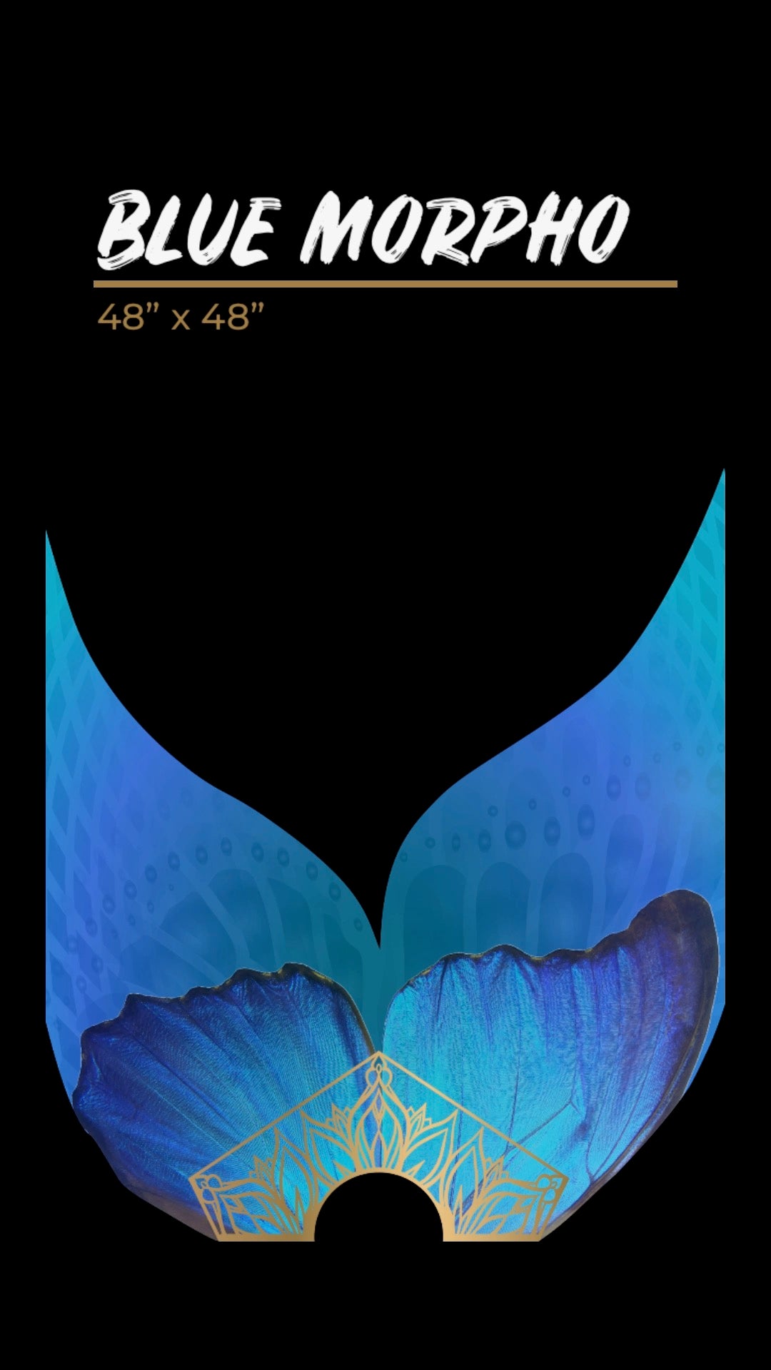 Blue Morpho 🦋 -  Lux Silk Fan Set 48" x 48"