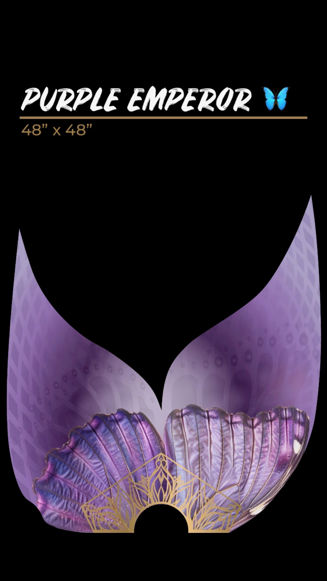 Purple Emperor 🦋 -  Lux Silk Fan Set 48" x 48"